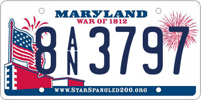 MD license plate 8AN3797