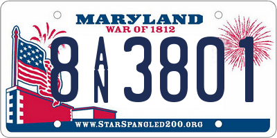 MD license plate 8AN3801