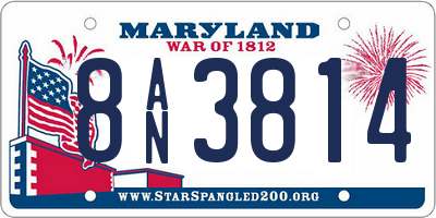 MD license plate 8AN3814
