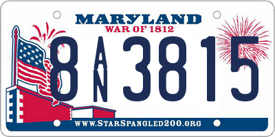 MD license plate 8AN3815
