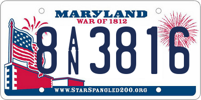 MD license plate 8AN3816
