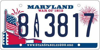 MD license plate 8AN3817