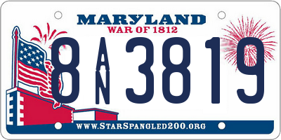 MD license plate 8AN3819
