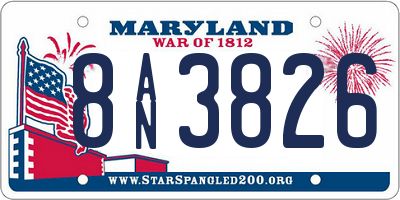 MD license plate 8AN3826
