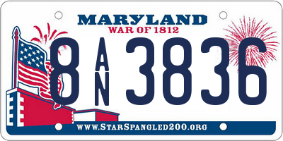 MD license plate 8AN3836