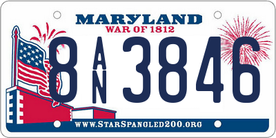 MD license plate 8AN3846