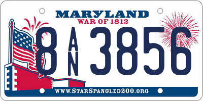 MD license plate 8AN3856
