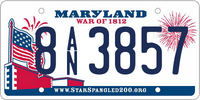 MD license plate 8AN3857