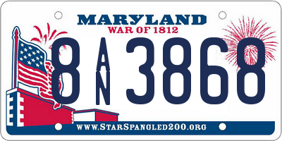 MD license plate 8AN3868