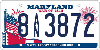 MD license plate 8AN3872