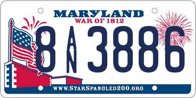 MD license plate 8AN3886