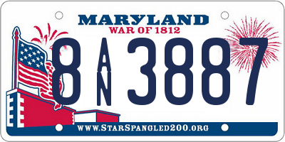MD license plate 8AN3887