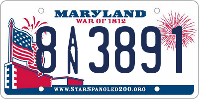 MD license plate 8AN3891