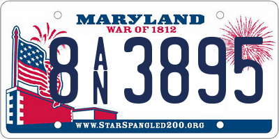 MD license plate 8AN3895