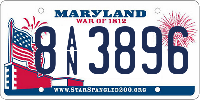 MD license plate 8AN3896