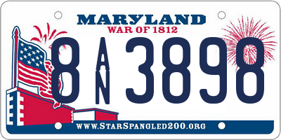 MD license plate 8AN3898