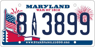 MD license plate 8AN3899