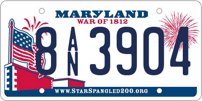 MD license plate 8AN3904