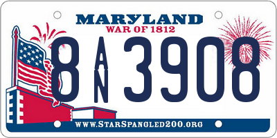 MD license plate 8AN3908