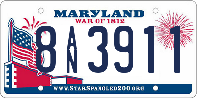 MD license plate 8AN3911
