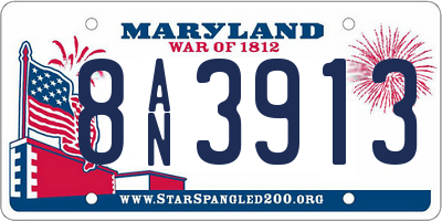 MD license plate 8AN3913
