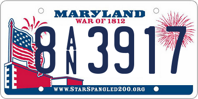 MD license plate 8AN3917
