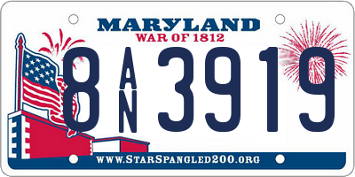 MD license plate 8AN3919