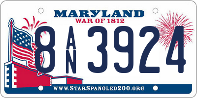 MD license plate 8AN3924