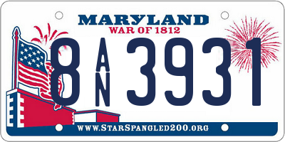 MD license plate 8AN3931