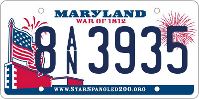 MD license plate 8AN3935