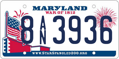MD license plate 8AN3936