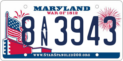 MD license plate 8AN3943
