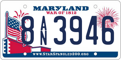 MD license plate 8AN3946
