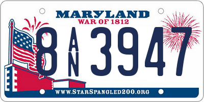 MD license plate 8AN3947