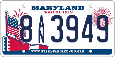MD license plate 8AN3949
