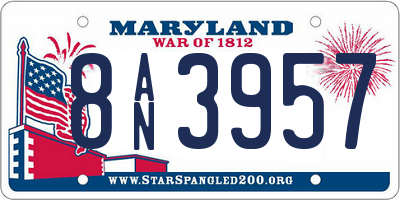 MD license plate 8AN3957