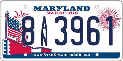 MD license plate 8AN3961