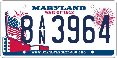MD license plate 8AN3964