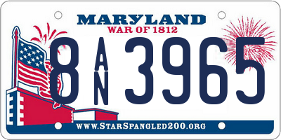 MD license plate 8AN3965