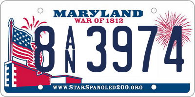 MD license plate 8AN3974