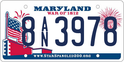 MD license plate 8AN3978