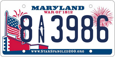 MD license plate 8AN3986