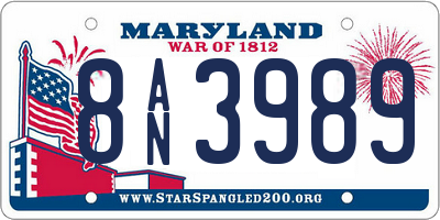 MD license plate 8AN3989