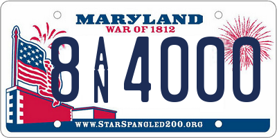 MD license plate 8AN4000