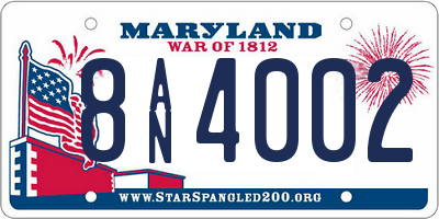 MD license plate 8AN4002