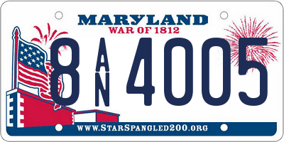 MD license plate 8AN4005