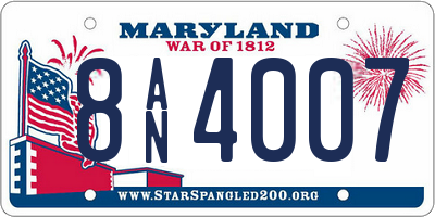 MD license plate 8AN4007