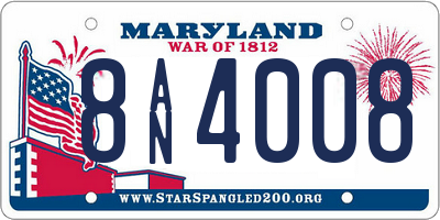 MD license plate 8AN4008