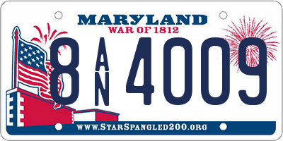MD license plate 8AN4009