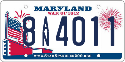 MD license plate 8AN4011